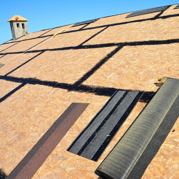 An image of a clean and prepared roof deck ready for shingle installation.