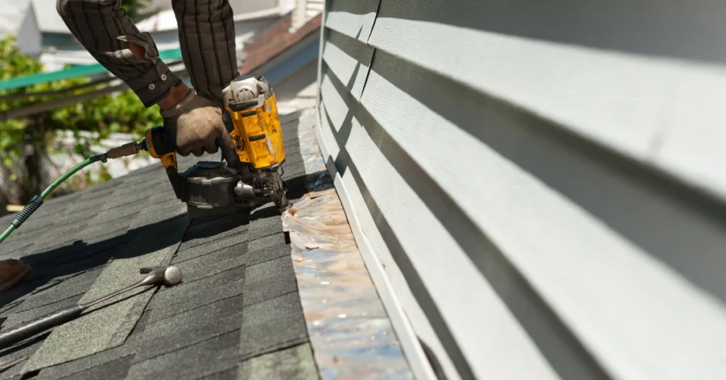 An image showing a roof installation process for asphalt shingles in Staten Island, NY.