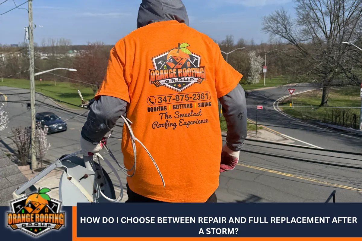 How do I choose between repair and full replacement after a storm?